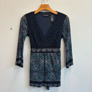 Axcess Y2K top small babydoll empire waist tie back 3/4 bell sleeves